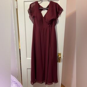 Azazie Rylee bridesmaid dress in Cabernet. Worn once.